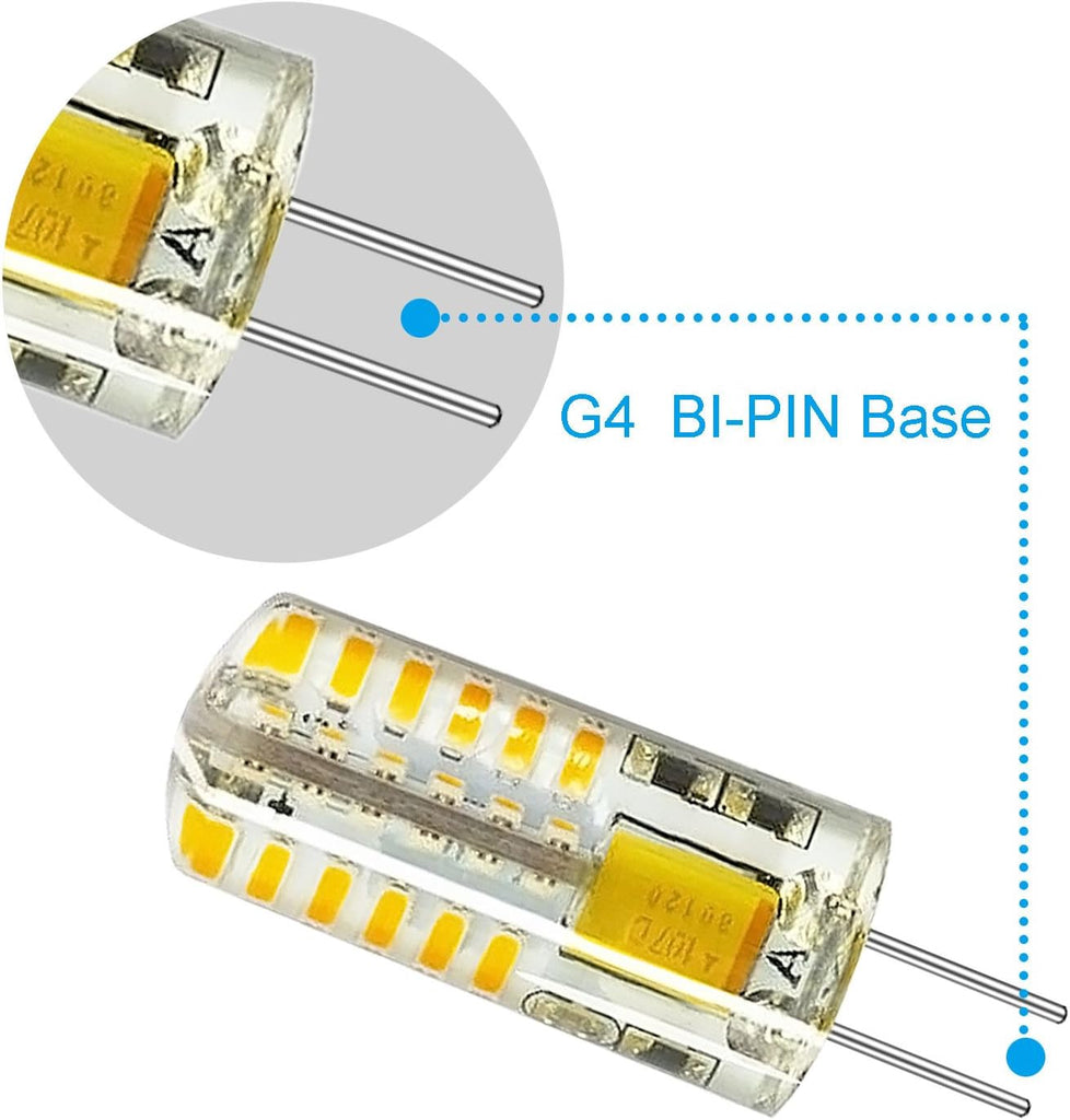 10pcs G4 LED Bulbs JC Bi-Pin Base Light Bulbs 3W AC/DC 12V 20W-30W T3 Halogen Bulb Replacement Landscape Bulbs(Warm