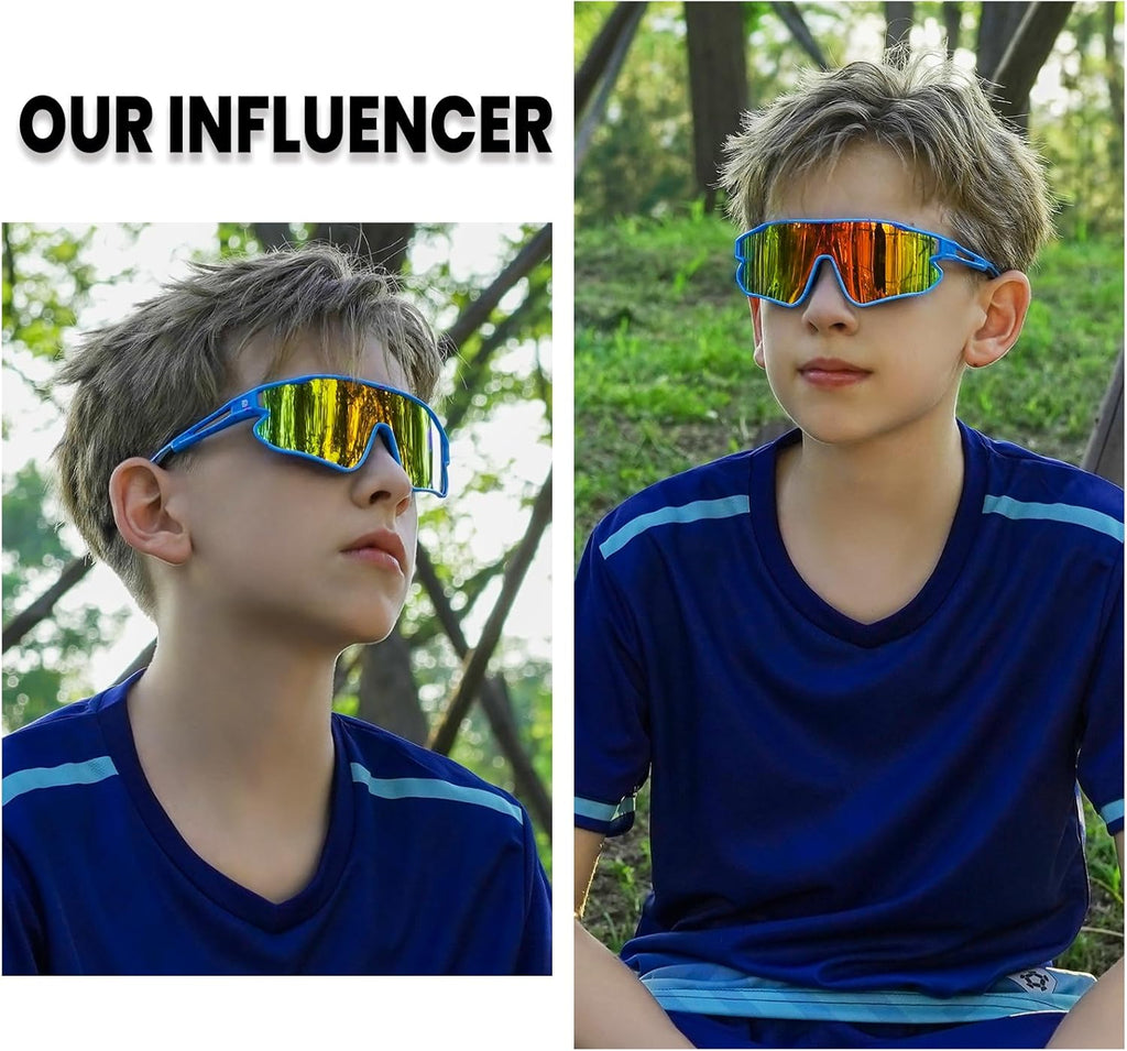 Kids Polarized Sports Baseball Sunglasses -, UV Protection