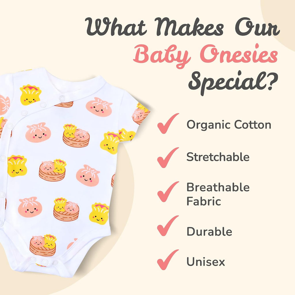 Organic Cotton Onesie Baby Bodysuit, Soft and Comfortable Baby Onesies Made from Organic Cotton and Spandex