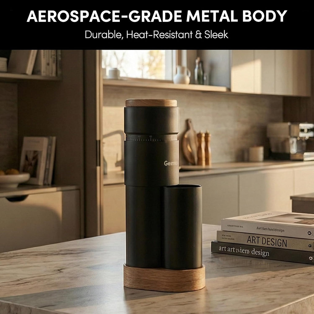 Burr Coffee Grinder, Portable Electric Grinder Geimori T38 Plus,Espresso Grinder with Conical Burr,Stepless Grind