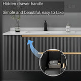 Bathroom Vanity with Sink- Modern Bathroom Vanity with Smart LED Defog Mirror Cabinet ? Multi Storage Space