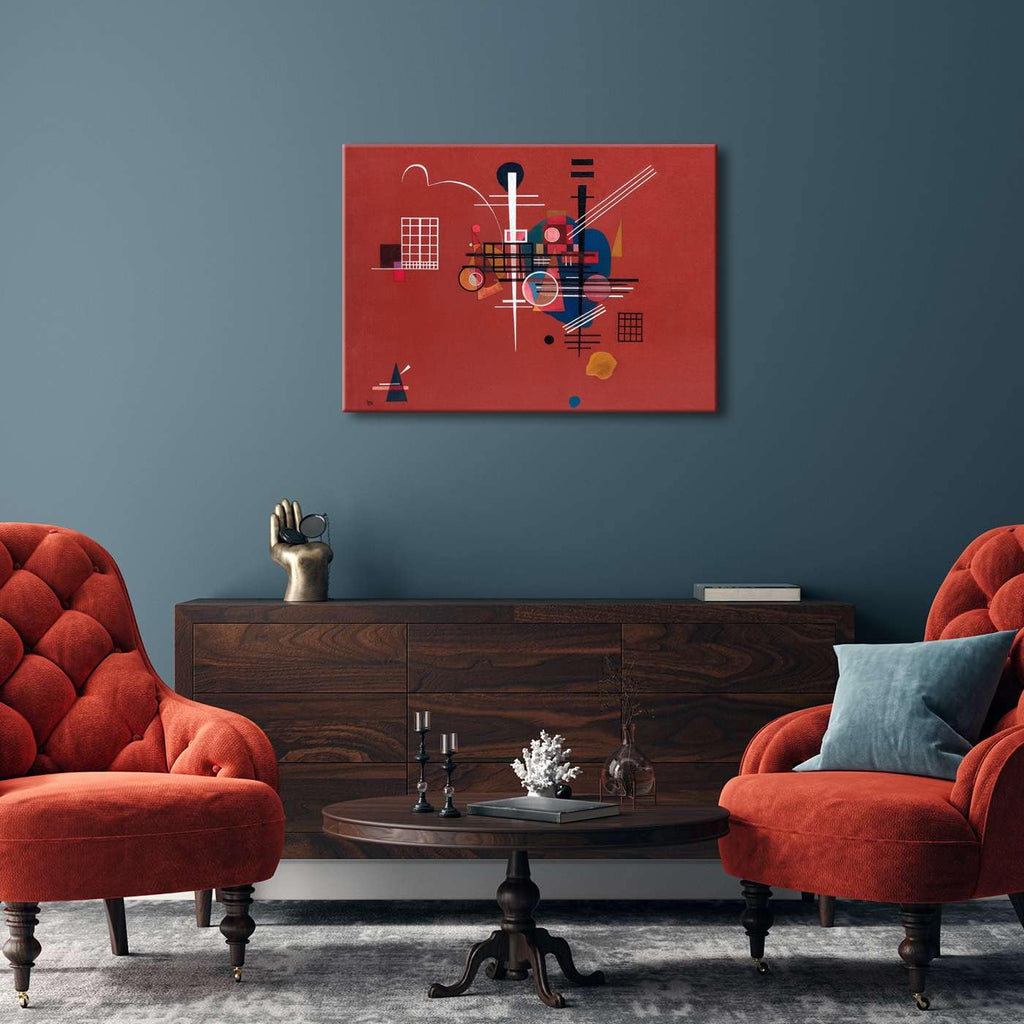 Canvas Prints Dull Red,1927 by Wassily Kandinsky Classic Abstract Art Famous Paintings Reproductions Canvas Wall Art