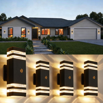 Dusk to Dawn Outdoor Lighting, Wall Sconce with 5w LED Bulbs, Outside Lights IP65 Waterproof Aluminum Up and Down