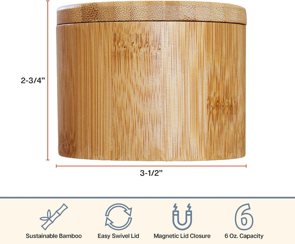 Salt Cellar with Swivel Lid, Salt Container for Countertop