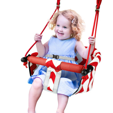 Toddler Swing-Comfy Baby Swing Outdoor Indoor, Kids Swing Seat (Red)
