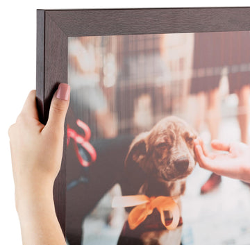 22x35 Inch Brown Picture Frame, This 1.2500 Inch Custom Poster Frame is Mahogany - Comes with Acrylic and Corrugated