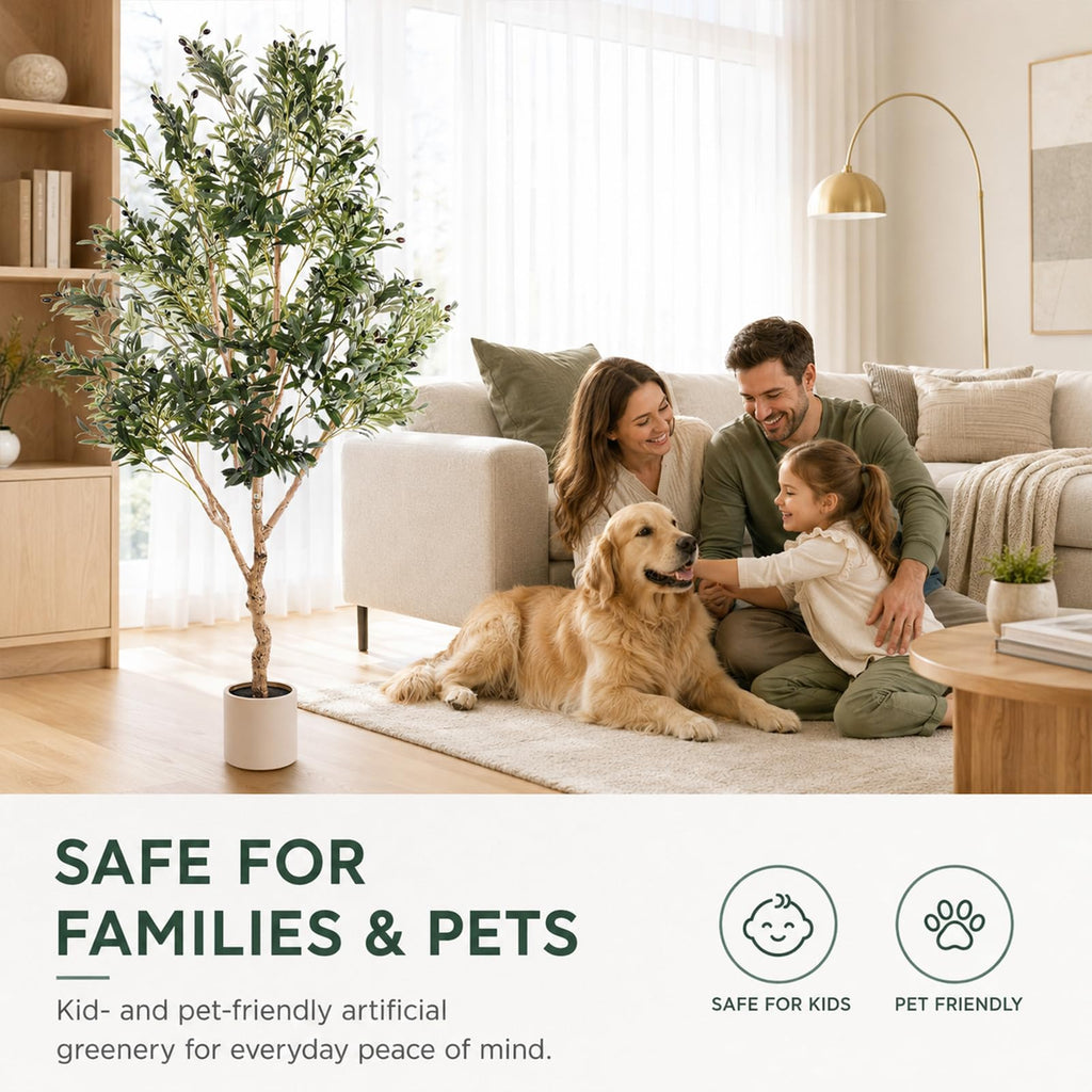 Olive Trees Artificial Indoor 7FT, Upgraded Tall Faux Olive Tree