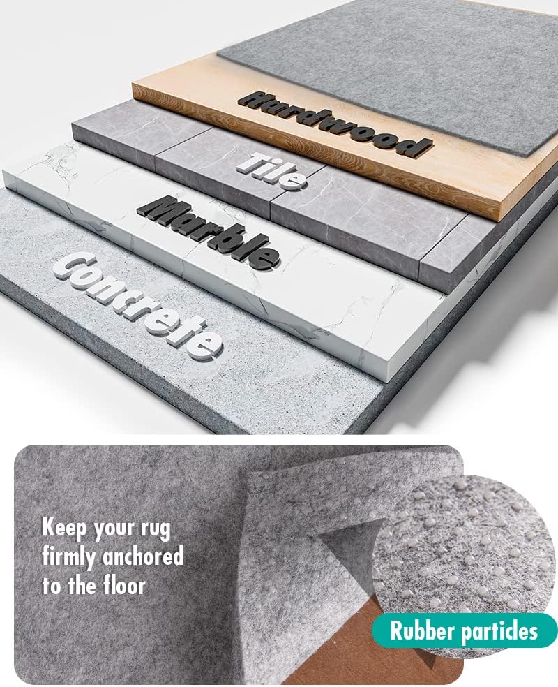 9x12 Non Slip Felt Rug Pad for Hardwood Floors, 1/4 Area Rug Gripper - Set of 108