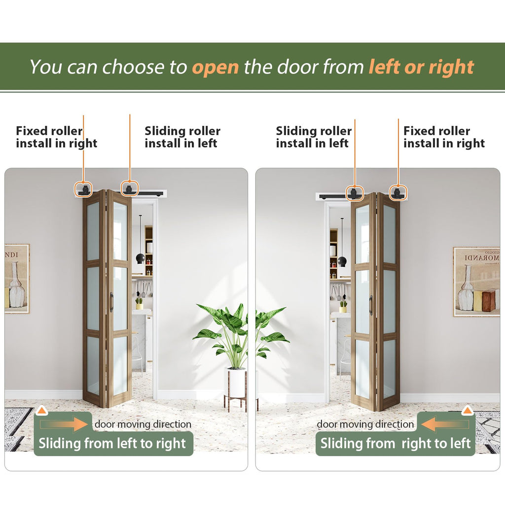 Frosted Glass Bifold Barn Doors 36X96(Double 18x96), Bifod Door