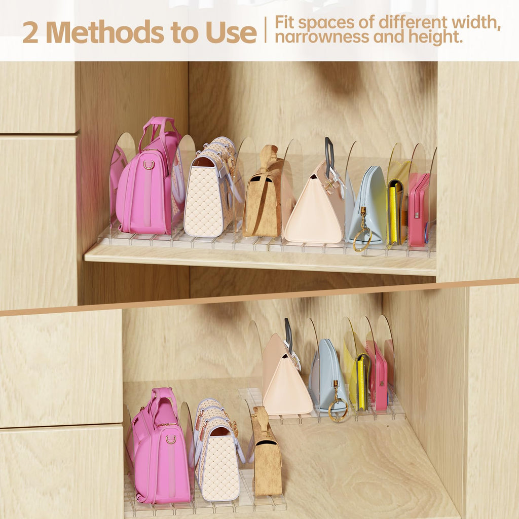 4 Pack Purse Organizer for Closet, Clear Round Shape