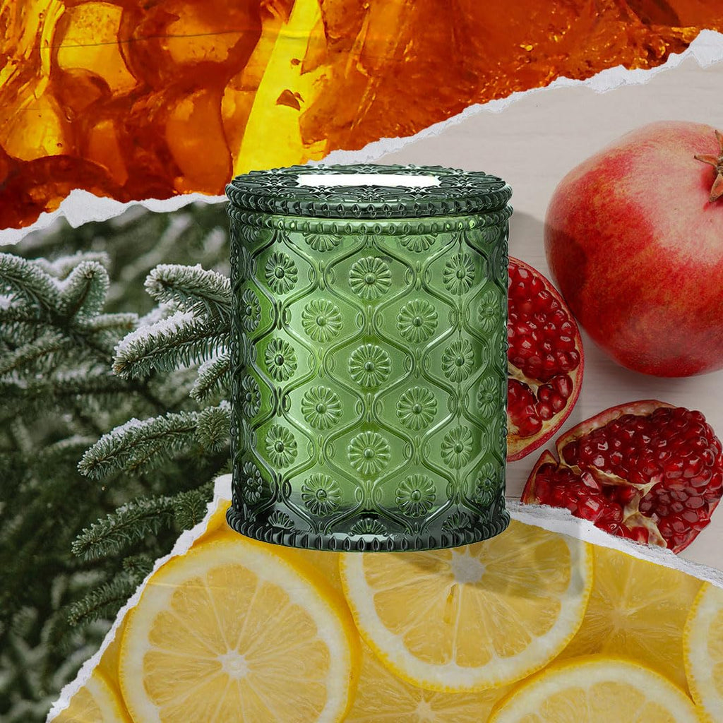 Pomegranate&Pine Scented Candles, Natural Soy 40 Hrs
