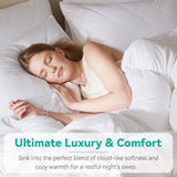 King Goose Feather Down Fiber Comforter - Ultra Soft All-Season Down Duvet Insert Fluffy Baffle Box 