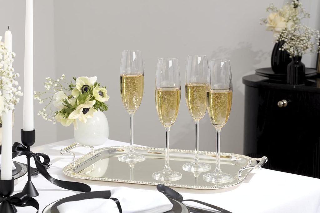 & Barton Silverplate Rectangular Serving Tray, Coffee Table Decor | mirror finish, hand wash only | handles for easy