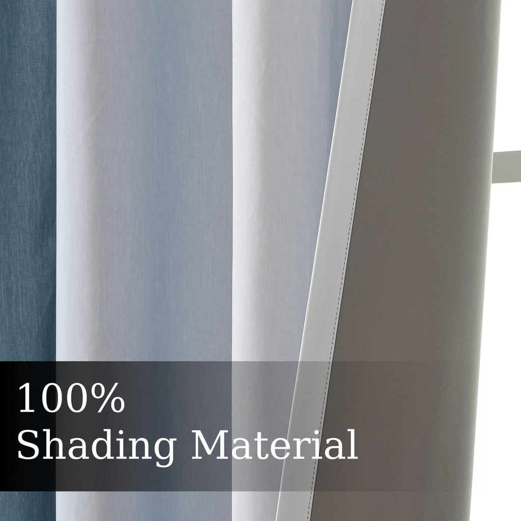 Ombre Blackout Curtains, Room Darkening Curtains, Gradient Colors Light Blocking Grommet Window Curtain/Drapes