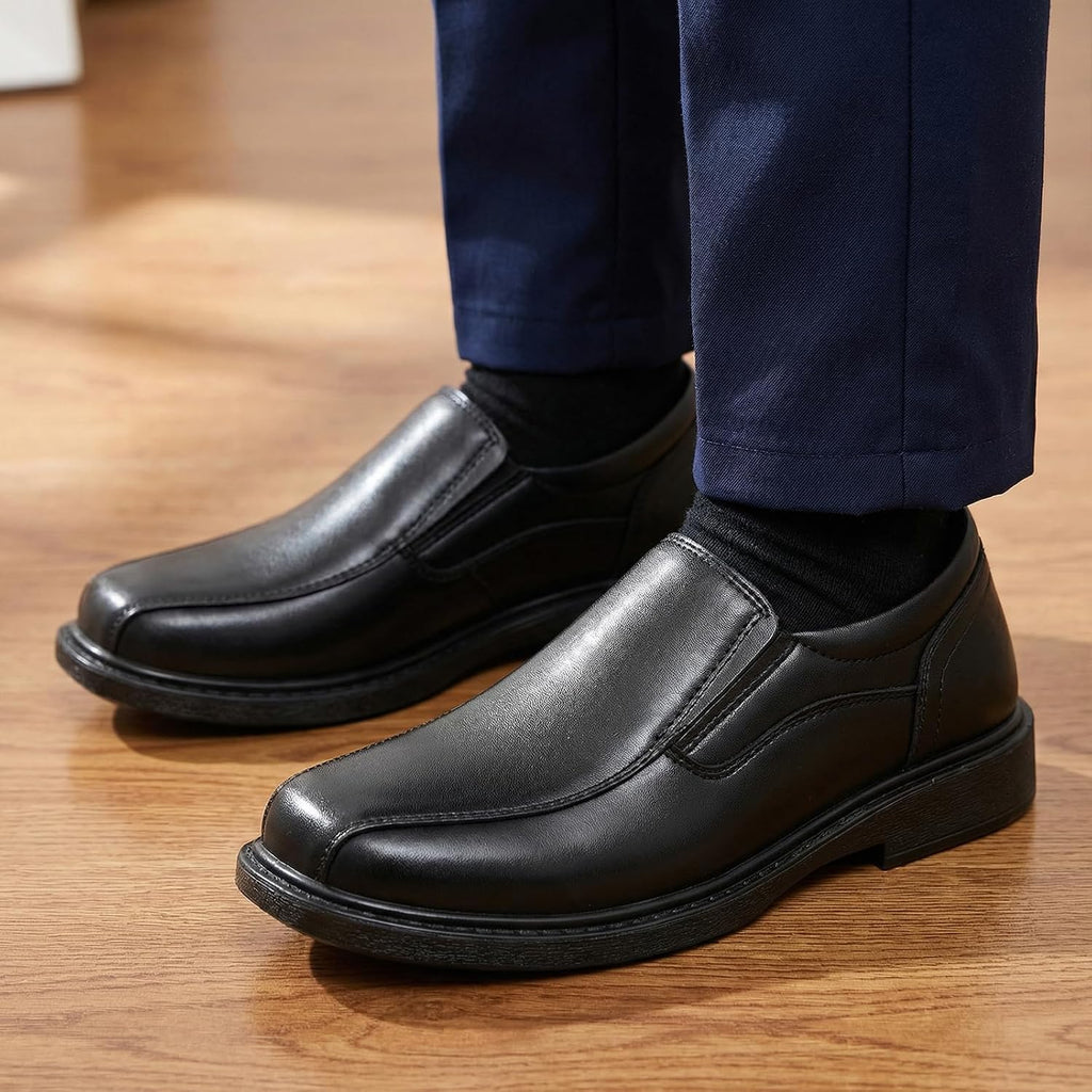Boys Dress Shoes Slip On Loafers Casual Square Toe Church Shoes