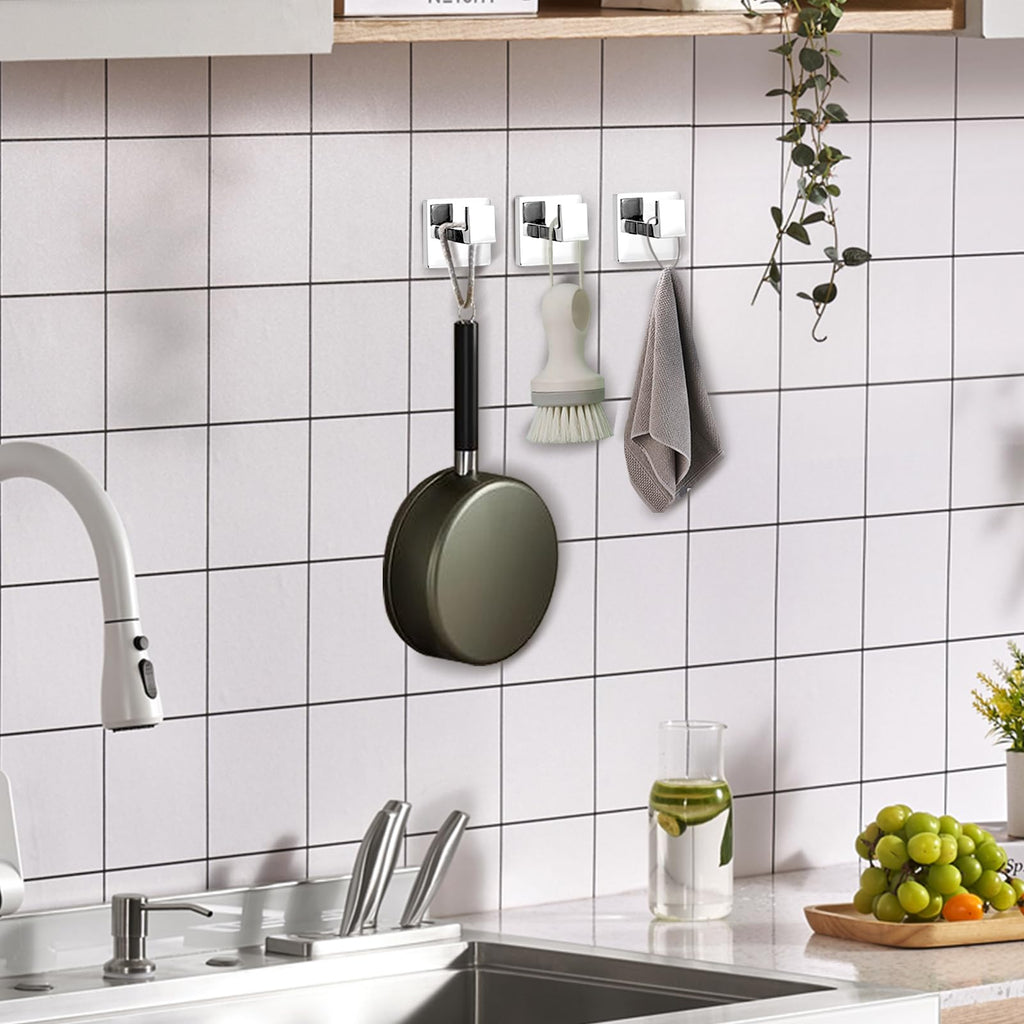 4-Pack Towel Hooks Hand Towel Holder Robe Hanger Polished Chrome
