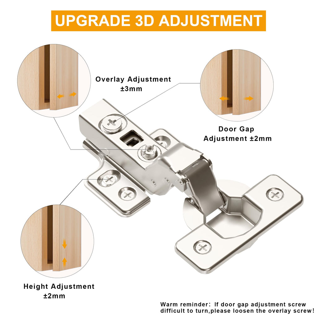 20Pcs Frameless Soft Close Inset Cabinet Hinges 50% Faster Install