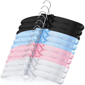 12 Packs Padded Clothes Hangers for Sweater Women Satin Hangers