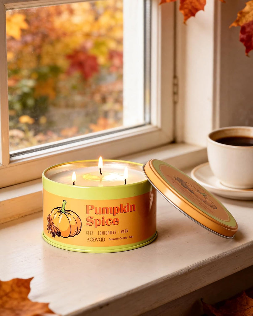 Pumpkin Spice Candle - 12oz Fall Candles Scented Decor - Set of 12