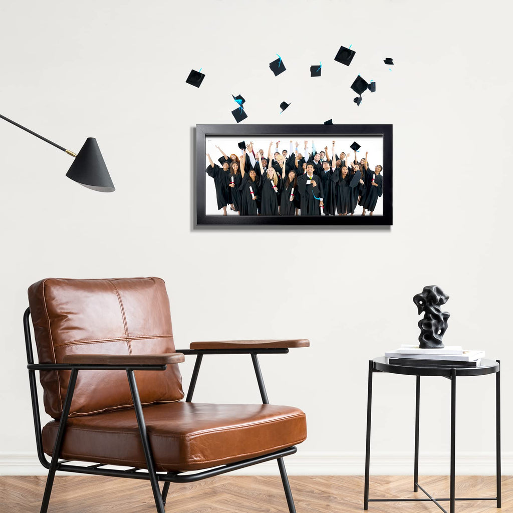 12x24 Picture Frame Black(1 Pack), Panoramic Picture Frame for Wall Decoration, Classic Black Minimalist Style