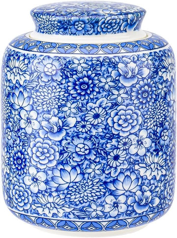 Ginger Jar Decorative Jar Ancient Chinese Imperial Enamel Porcelain (Small, Blue,White)
