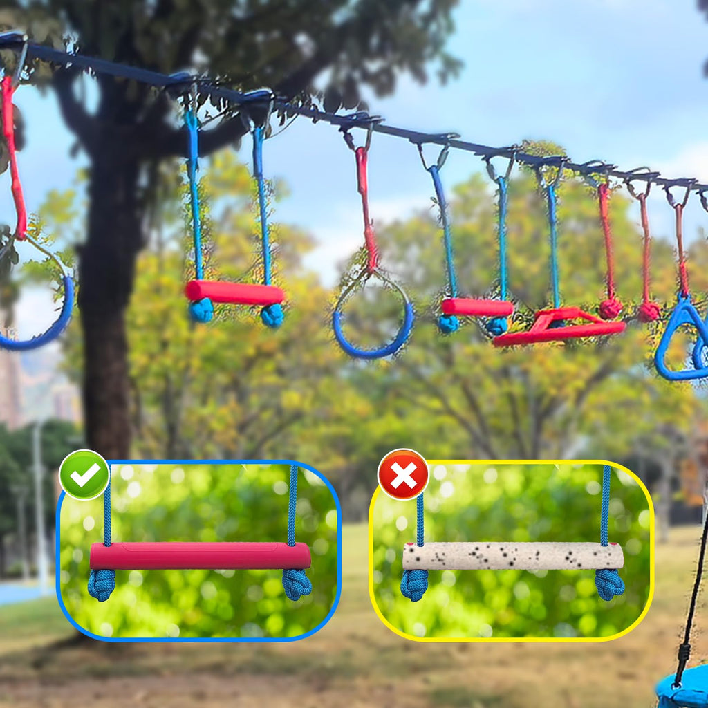 50FT Slackline Kit with 10 Accessories Ninja Warrior Obstacle Course