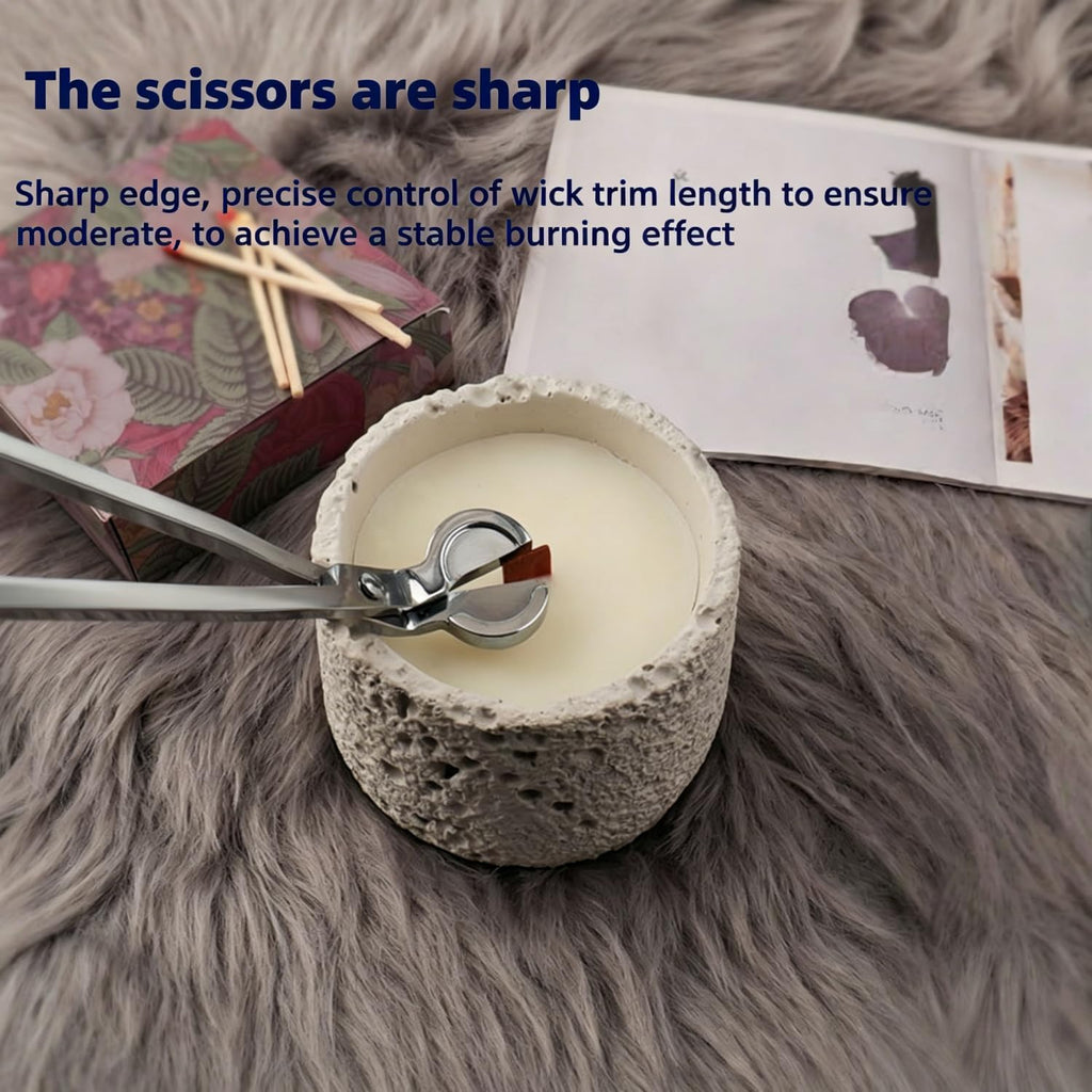 Candle Wick Trimmer and Candle Snuffer Hook Set, Copper-plated nickel material, Sharp Scissors for Precise Wick - Set of 2