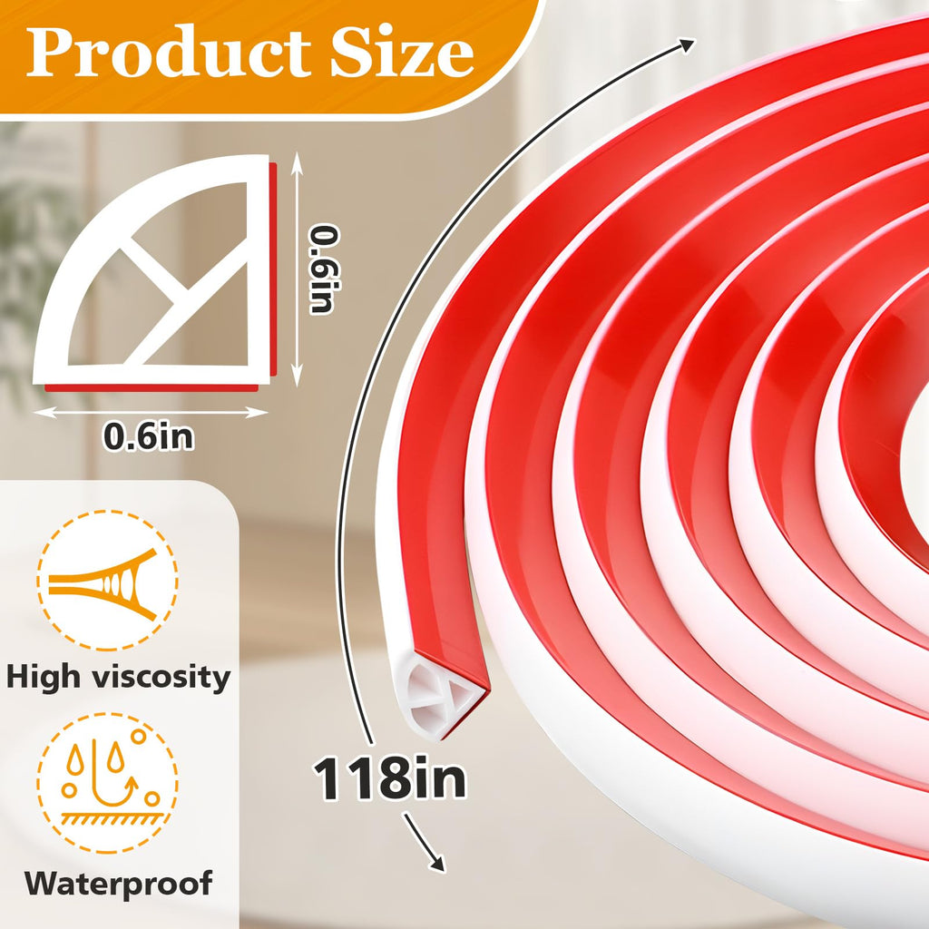 118" Flexible Quarter Round Peel and Stick Silicone Shoe Molding Trim