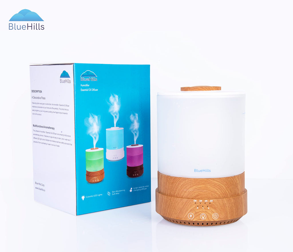 Premium 2500 ML Extra Large Essential Oil Diffuser XL Wood Grain