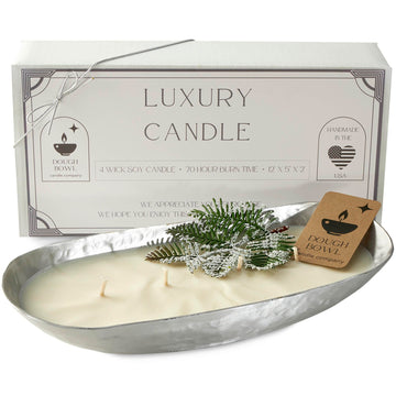 Bowl Candle Co. Luxury Candle - Scented Luxury Candles, 12x5x2 Inch Vessel for Women and Men, Fancy 4 Wick for All