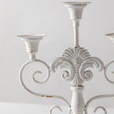 Pillar Candle Stand 3 Arm Candelabra Iron White Candle Holders Centerpiece, Rustic Classy Candlestick Holder 15 Inch