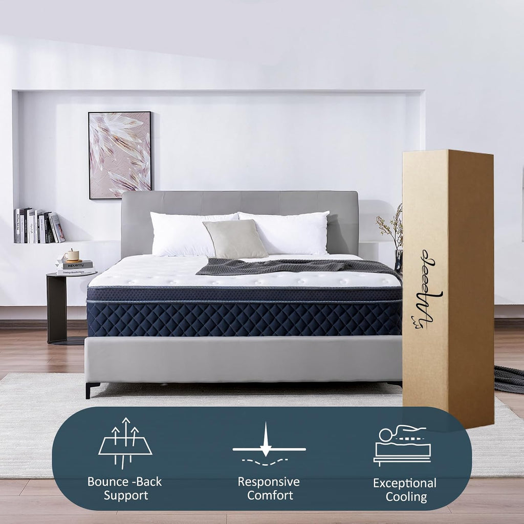 Full Mattress, 12 Inch Full Size Mattress in a Box, Medium Firm Hybrid Mattresses with Pocket Springs and Memory