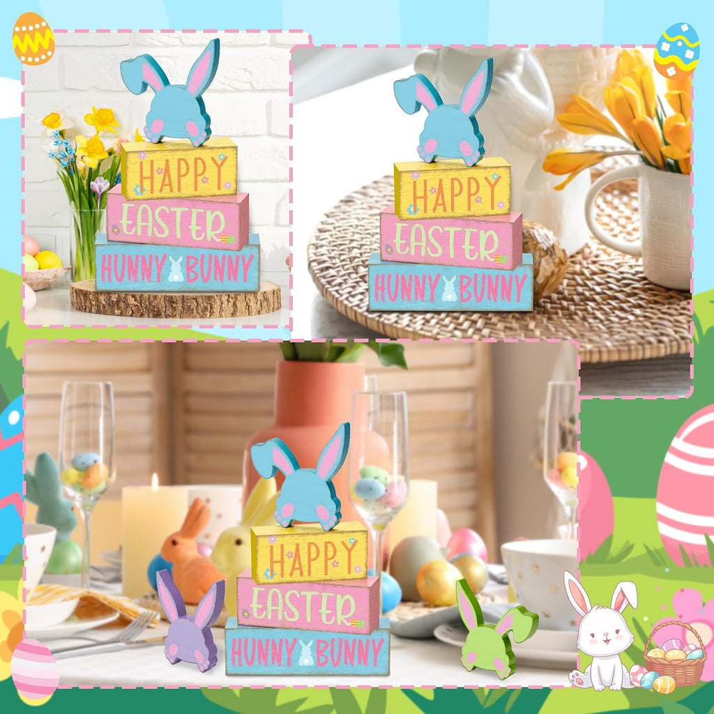 Tiered Tray Decor Set, , Wooden Table Sign, Spring Easter - Set of 4