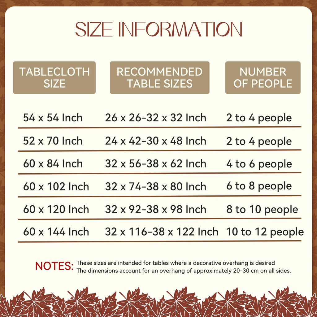 Fall Thanksgiving Rectangle Tablecloth 60 x 144 Inch, Orange