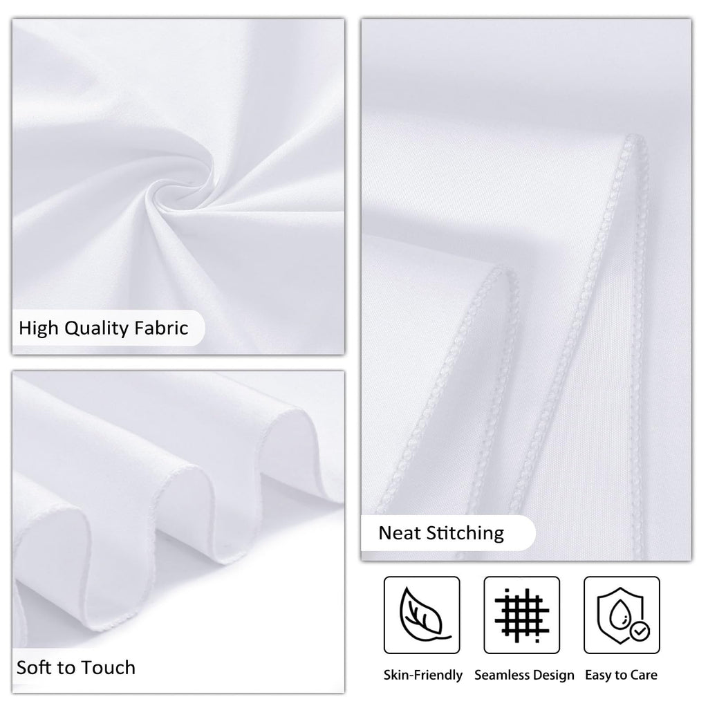 8 Pack White Rectangular Table Cloth 60 x 126 Inch for 8 Foot Table