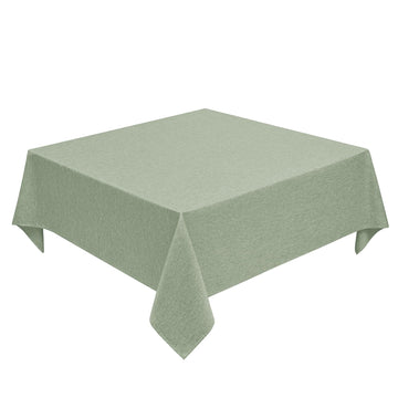 Faux Linen Square Tablecloth, Waterproof Texture Decorative Farmhouse Rustic Card Table Cloth for Indoor Outdoor