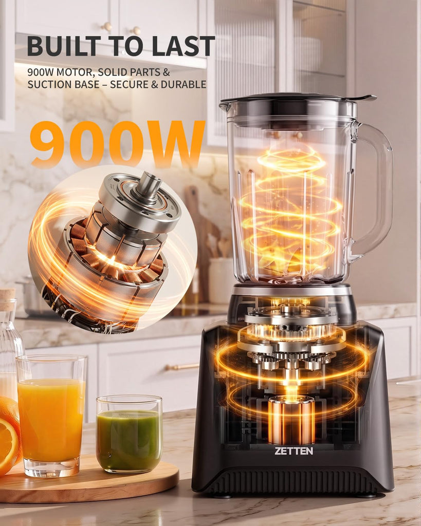 Multi Food Processor & Blender Combo, 9 Cups Bowl + 56OZ Pitcher, All-in-One Kitchen System for Smoothies, Chopping