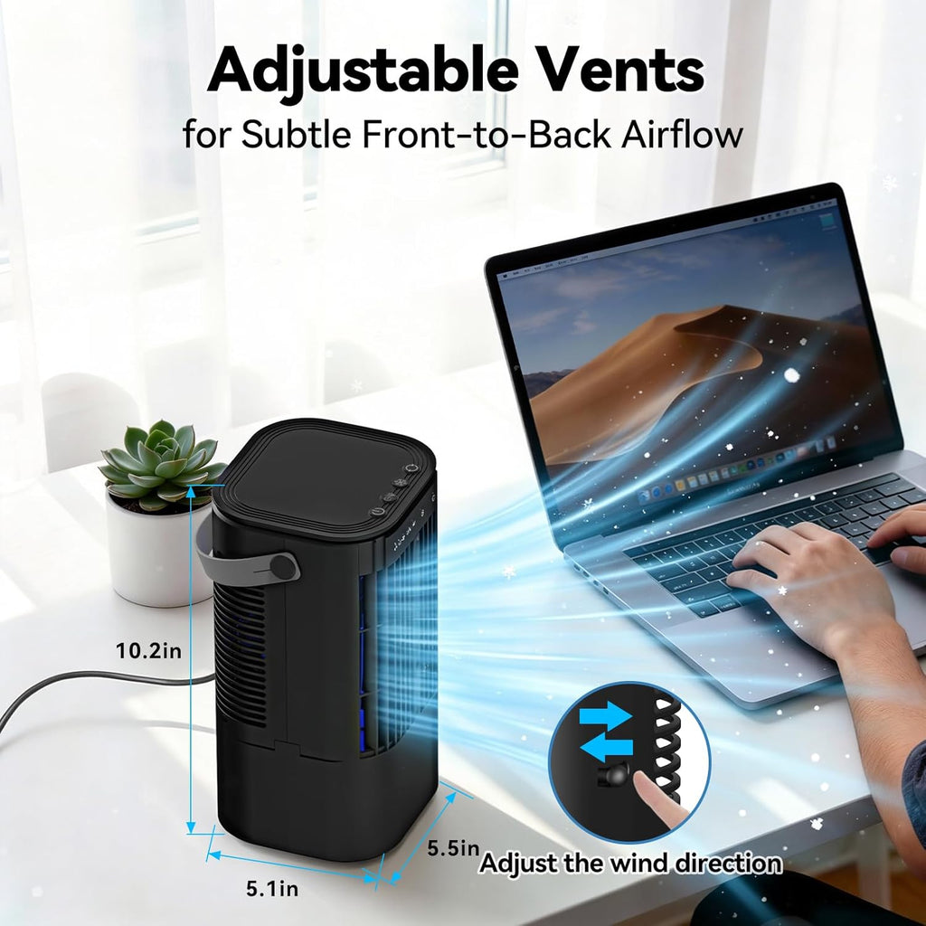 Portable Air Conditioners, 4-in-1 Mini Small Air Conditioner Evaporative Air Cooler Fan with 1000ml Water Tank