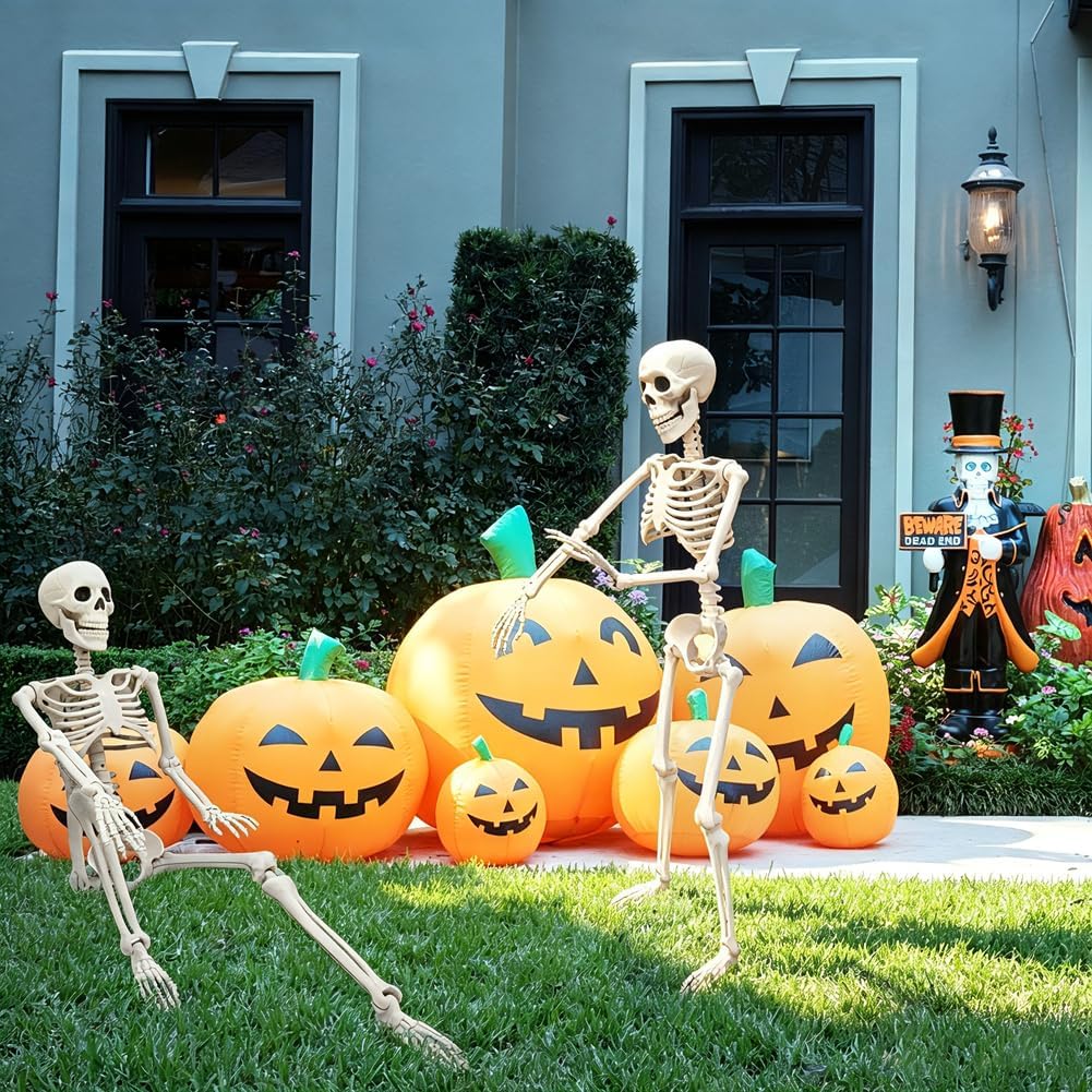 36" Skeleton Halloween Decorations, 3FT Realistic Full Body Movable Posable Joints Skeleton, Creepy Halloween Plastic