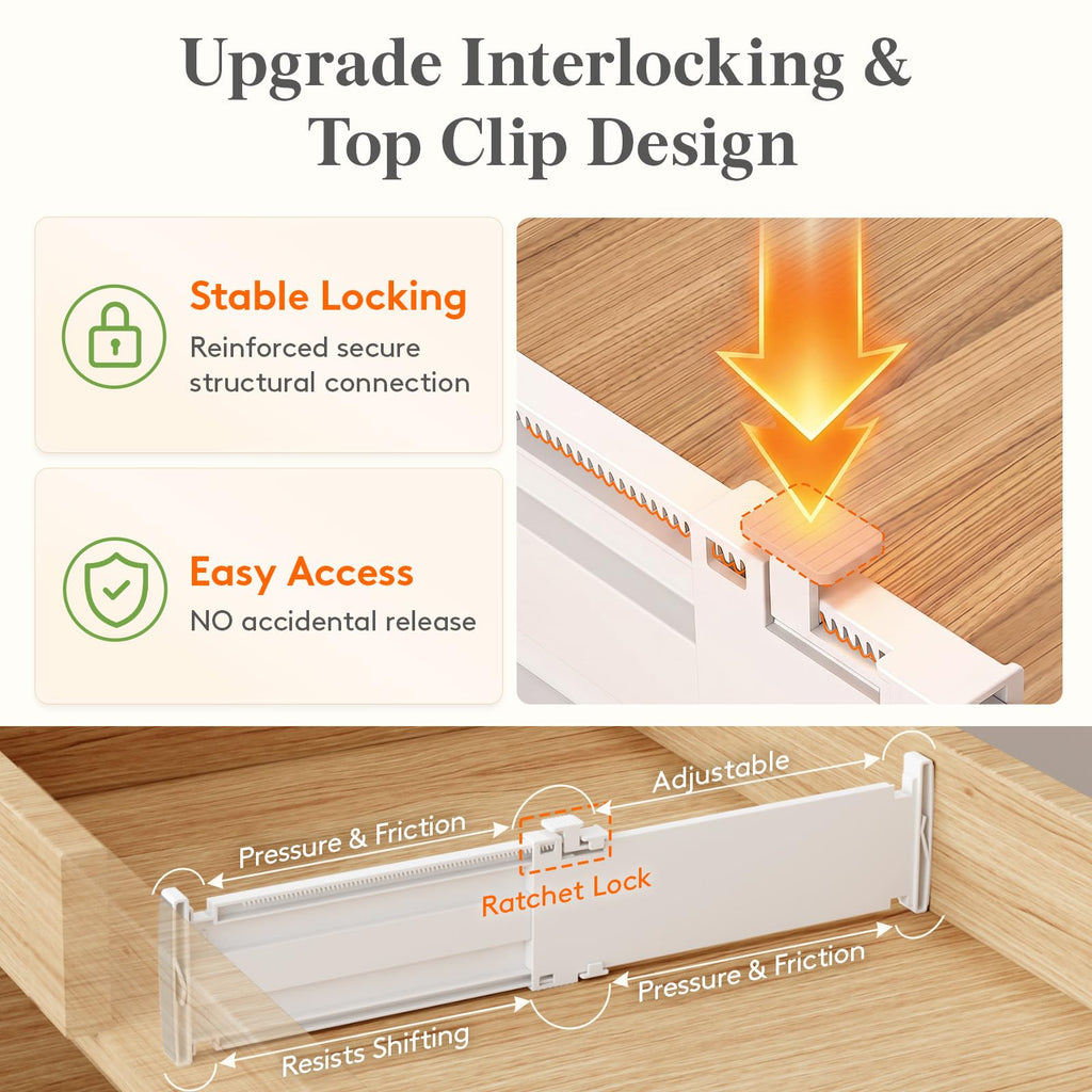 14 Pack 4" High Drawer Divider, Adjustable Drawer Organizer Clothes