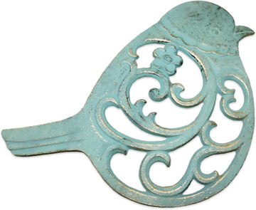 Cast Iron Antique Style Bird Plaque Hot Plate Home Kitchen Trivet