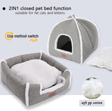 Cat Beds for Indoor Cats-Cat Bed Cave House Tent for Kittens and Small Pets with Washable Cushioned,Soft and Warm