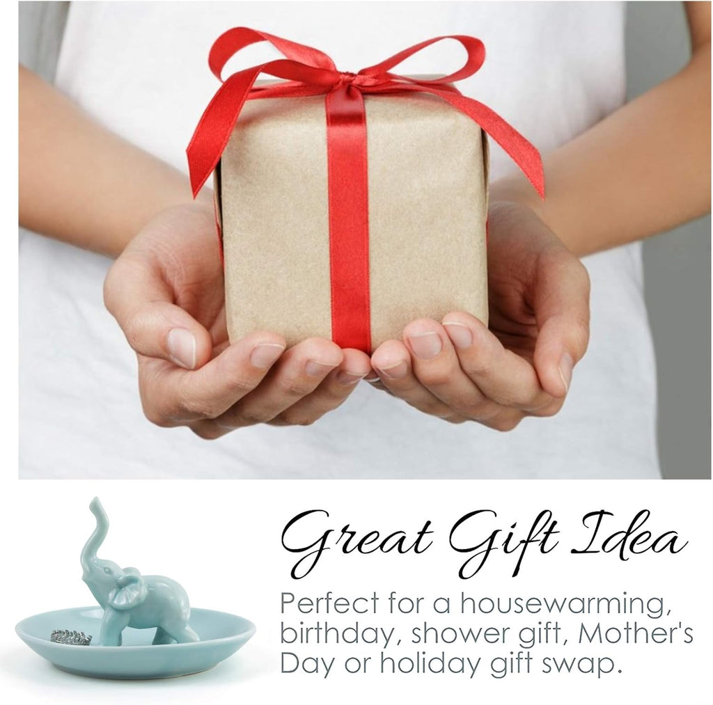 Elephant Gifts for Women Mom, Blue Elephant Ring Holder for Jewelry, Christmas Birthday Gifts for Women Mom Her