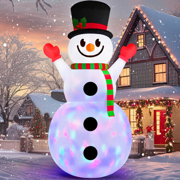 10FT Christmas Inflatable Snowman Outdoor Decoration with LEDs
