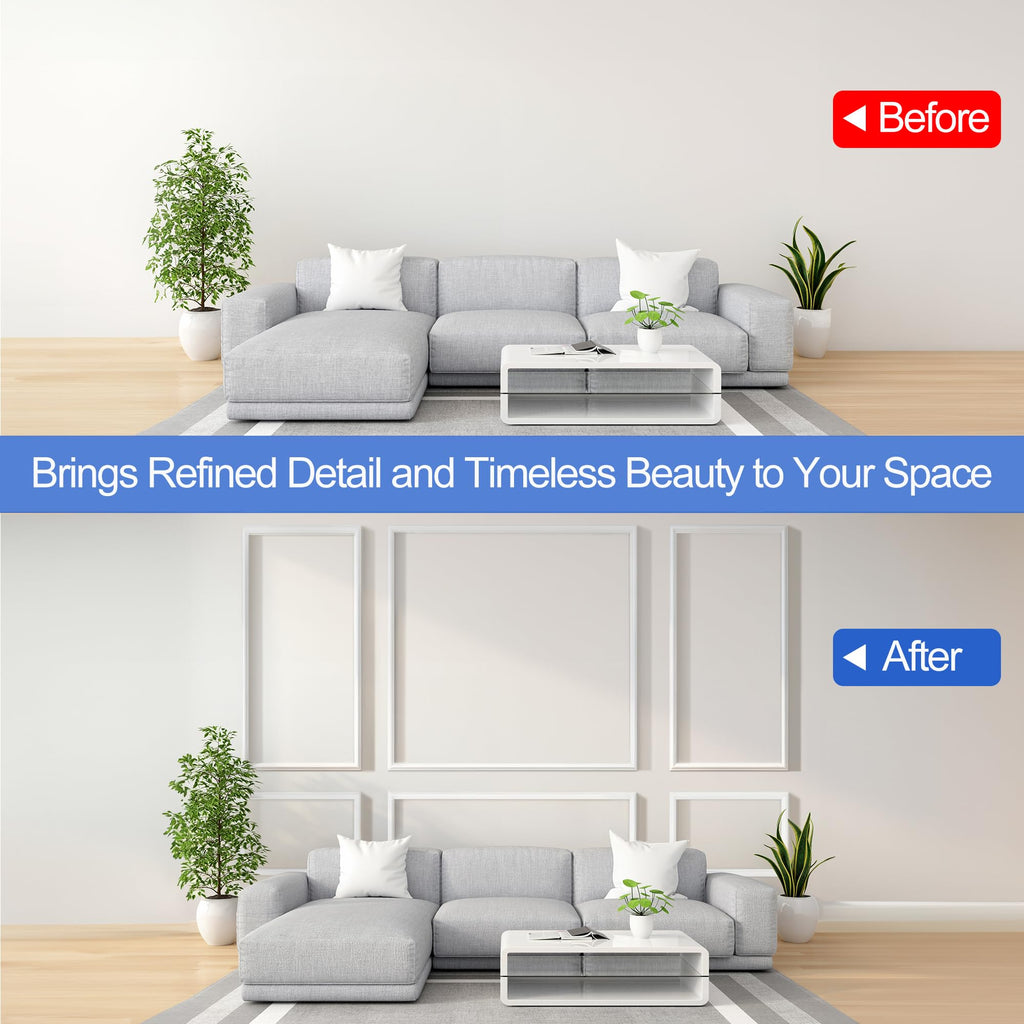Peel and Stick Wall Molding Kit,34PCS Pre-Cut Door Molding Panels,3D Moulding Wainscoting Panel,Self Adhesive Walls