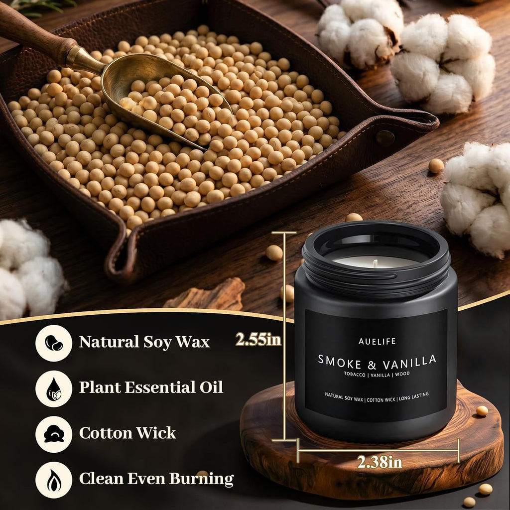 Scented Candles, 3.5oz Natural Soy Wax Candles Gift Set,Each 25H Burn, Aromatherapy Candles for Men - Set of 6