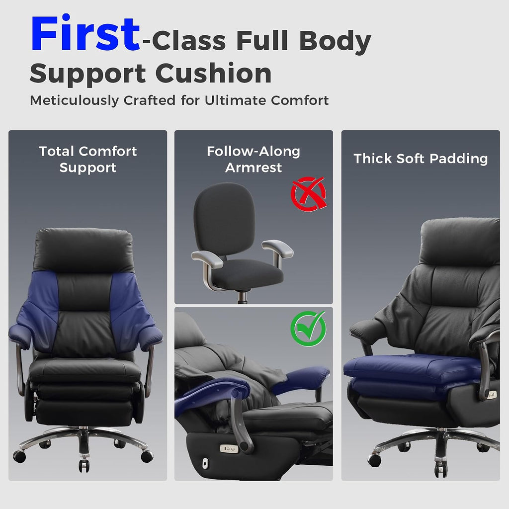 Electric Recliner Chair Big and Tall Office Chair High Back Executive Chair with USB Ports Ergonomic Gaming Chair