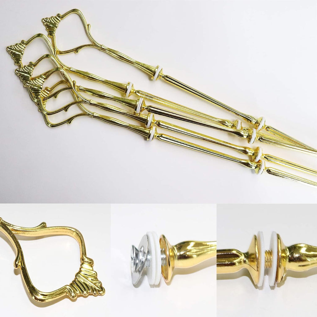 Tier Tiered Tray Hardware Kits Fruit Cake Plate Handle Fitting Hardware Rod Dessert Stand Holder Golden Crown 5 - Set of 5