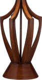 St. Claire Mid Century Modern Table Lamp 30 3/4" Tall Wood Brown Open Vase Taupe Fabric Drum Shade Living Room House