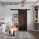 36in x 84in Brown Barn Door with 6.6ft (79inch) Barn Door Hardware Track Kit and Handle Included, Do